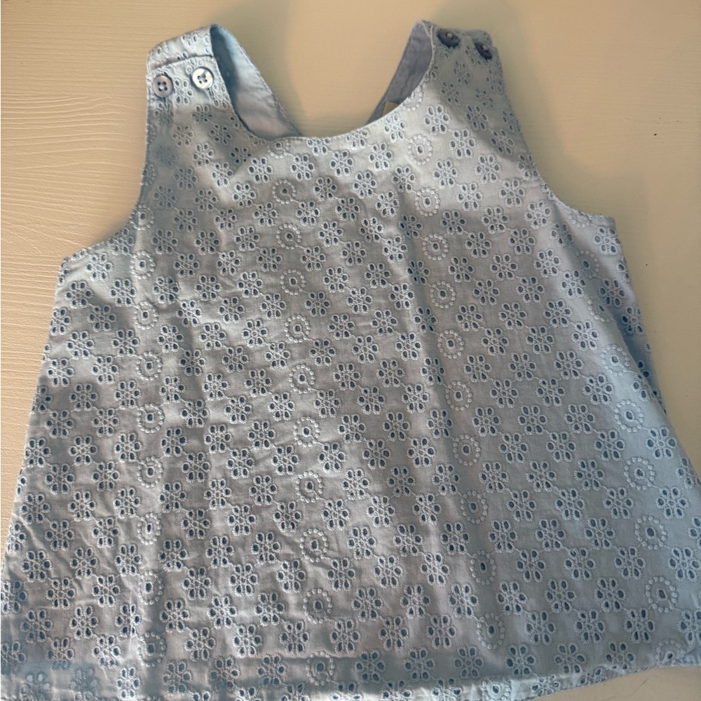 The Beaufort Bonnet Company Light Blue Eyelet Dress Set